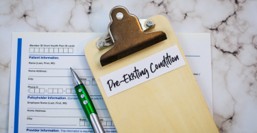 Clipboard that says Pre Existing Conditions
